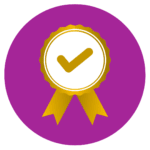 selo de certificado fundo rosa